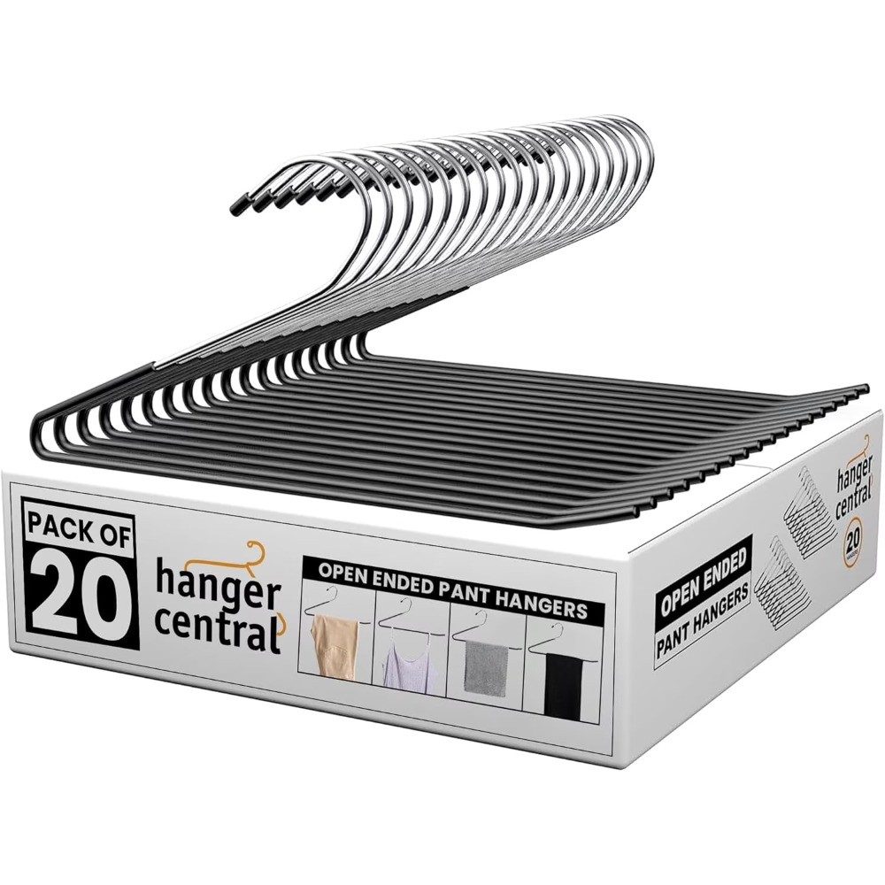 Hanger Central 20 Pack Non Slip Open Ended Pants Hangers
