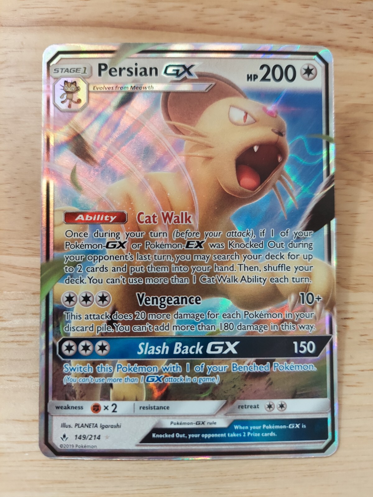 Persian GX 149/214 Unbroken Bonds NM Ultra Rare Pokemon Card