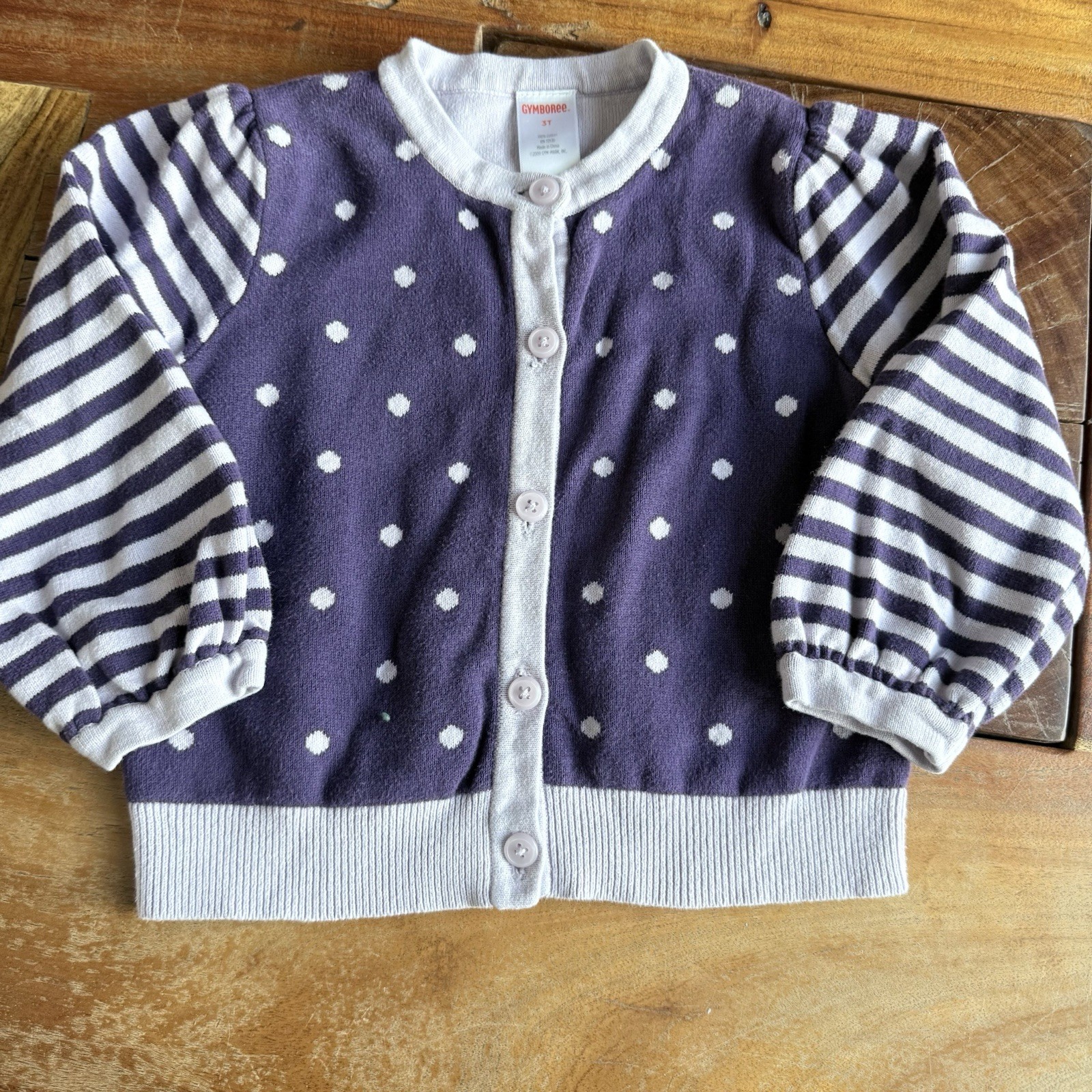 Girl’s Gymboree Striped Purple Cardigan Size 3T Girl’s Gymboree Striped Purple Cardigan Size 3T