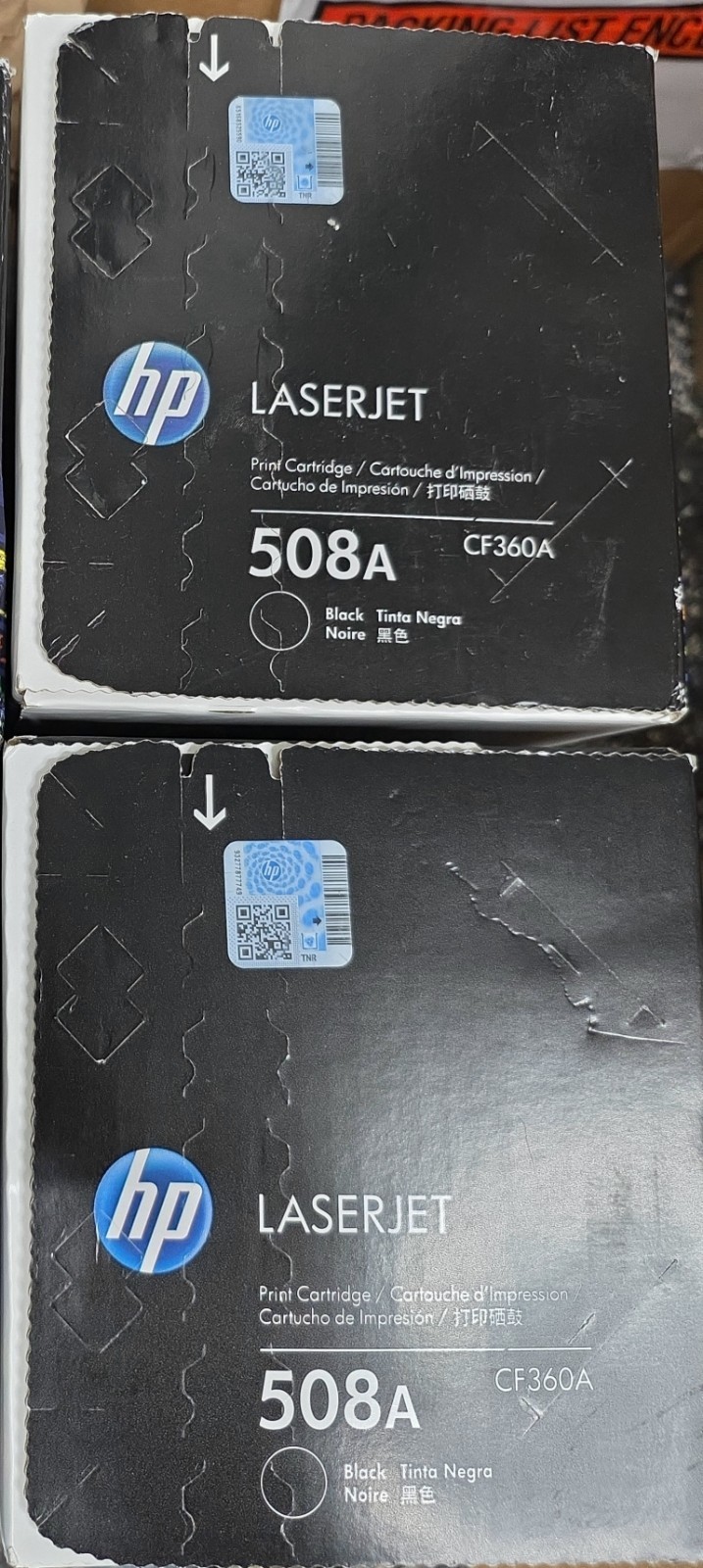 Brand New HP 508A Toner, Black (CF360A) SEALED Box Brand New HP 508A Toner, Black (CF360A) SEALED Box