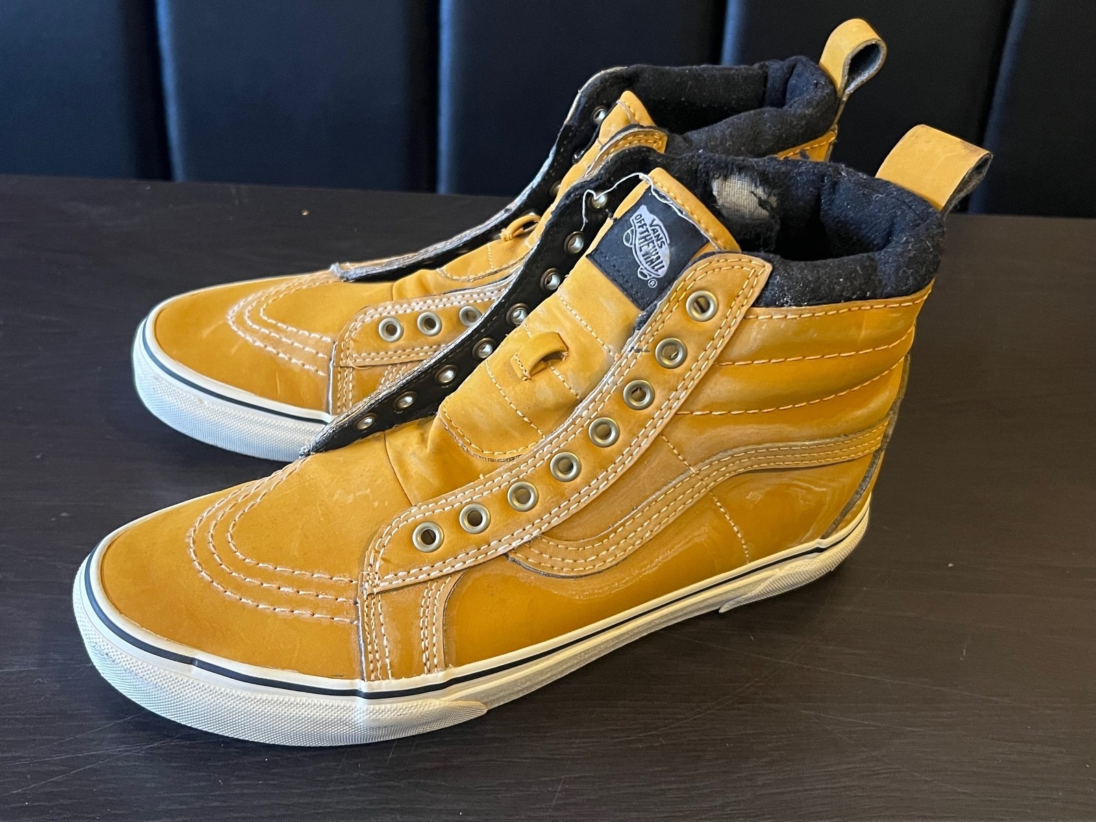 Vans Sk8-Hi MTE Brown Tan Leather High Top Sneakers Shoes – No Laces Vans Sk8-Hi MTE Brown Tan Leather High Top Sneakers Shoes – No Laces