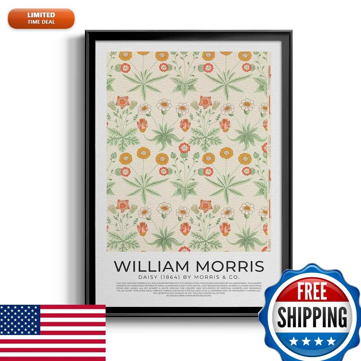 Renditions Gallery William Morris Wall Art Collection Daisy Framed Print Ready Renditions Gallery William Morris Wall Art Collection Daisy Framed Print Ready