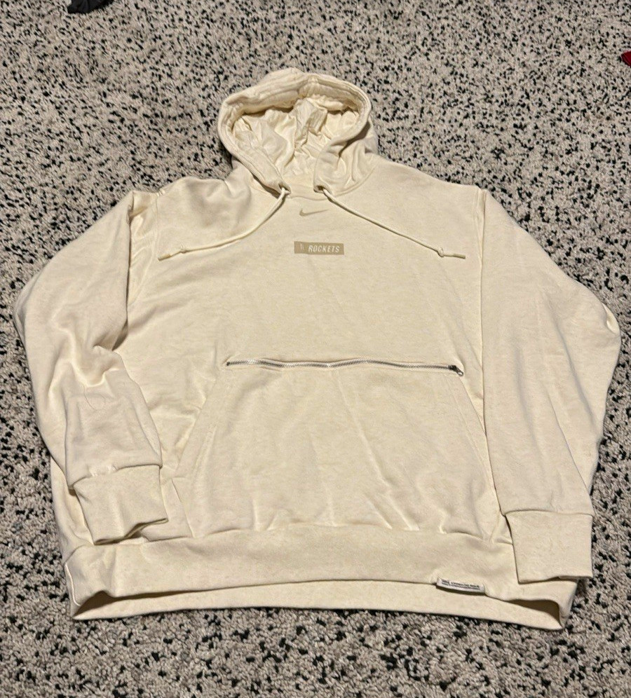Nike NBA Houston Rockets Pullover Hoodie Sweatshirt White Size XXL