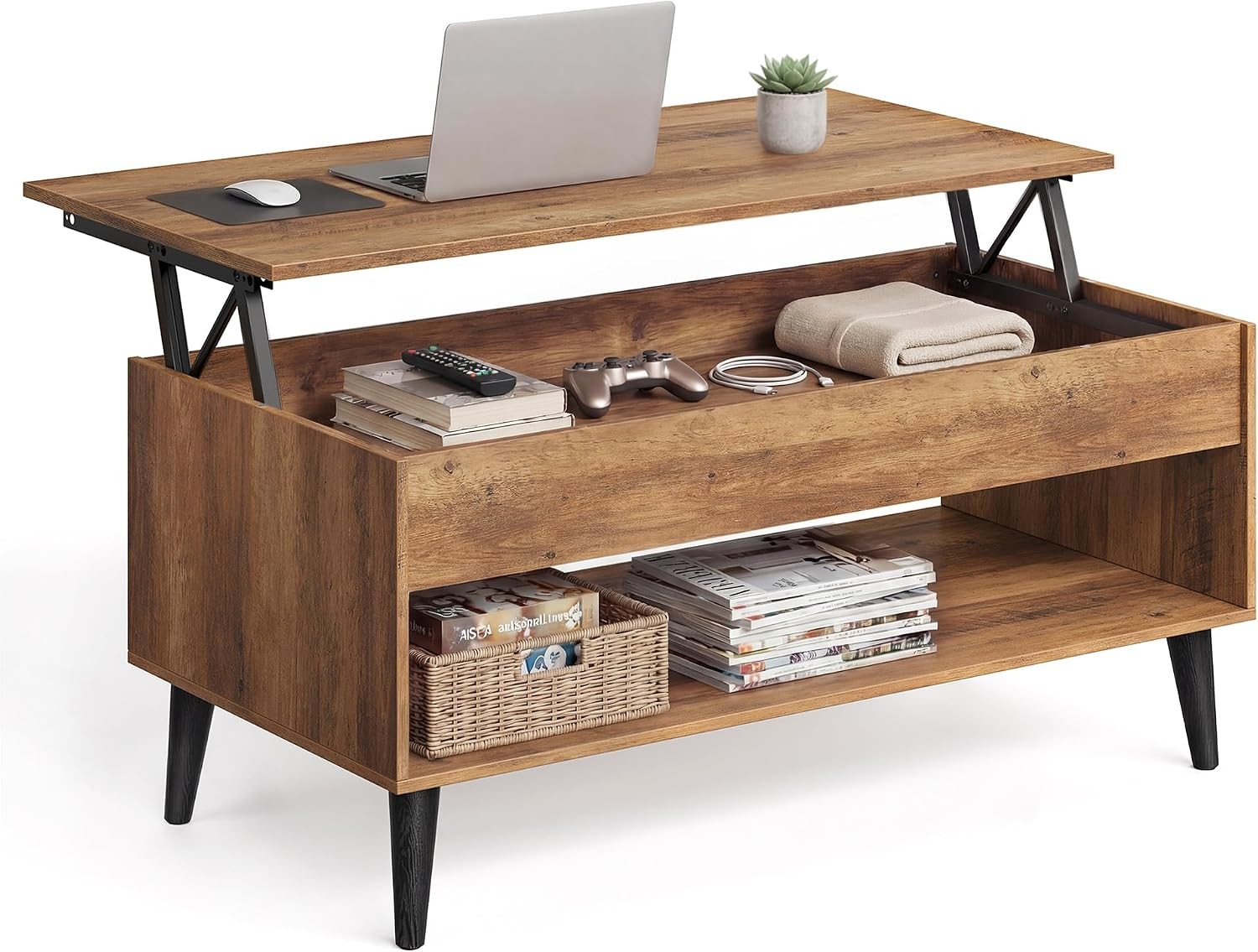 VASAGLE Lift Top Coffee Table with Hidden Storage, Gas Spring VASAGLE Lift Top Coffee Table with Hidden Storage, Gas Spring