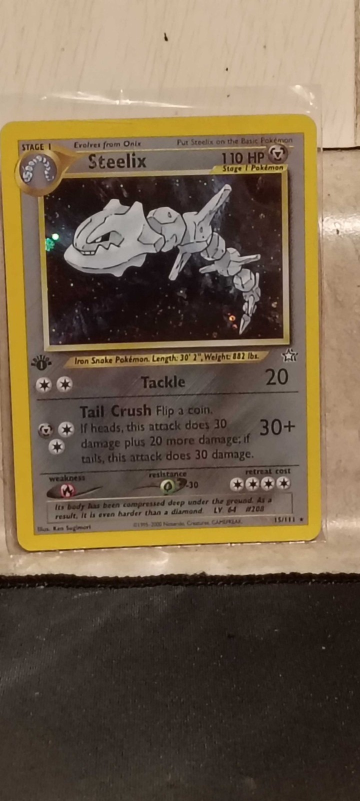 Pokemon TGC Steelix Holo First Edition Neo Genesis Pokemon TGC Steelix Holo First Edition Neo Genesis