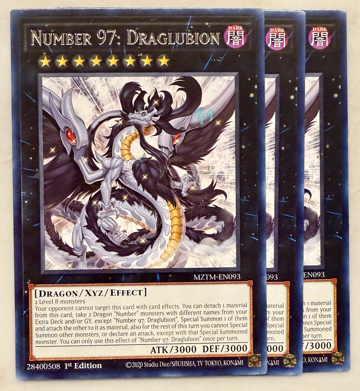 Yugioh 3x Number 97: Draglubion MZTM-EN093 Rare 1st Ed NM