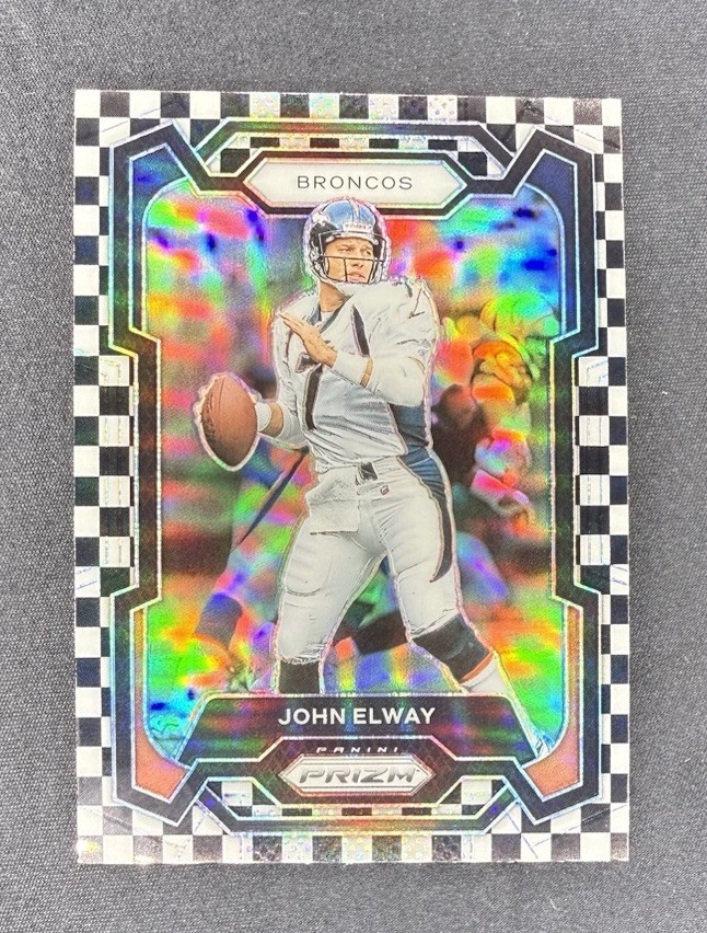 2023 Panini Prizm - John Elway #89 Black & White Checker Prizm - Broncos