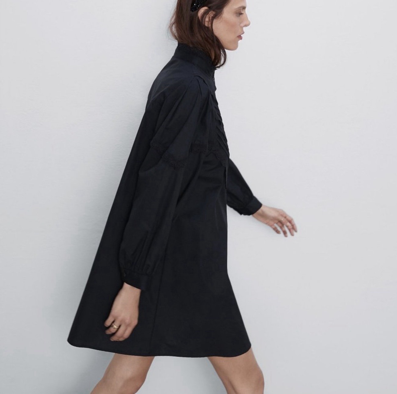NWT Zara Poplin Mini Shirt Dress - Black - Medium NWT Zara Poplin Mini Shirt Dress - Black - Medium