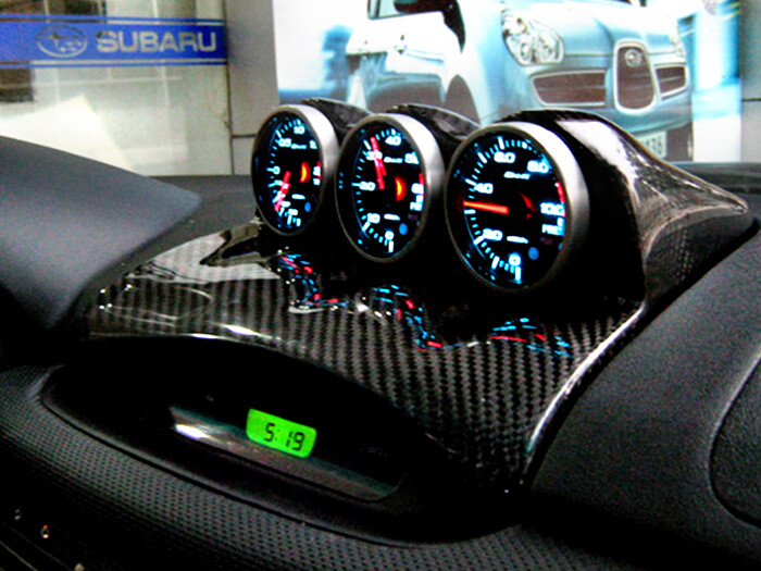 For 07-08 Subaru Forester Carbon Fiber Dash Mount Triple Gauge Pod LHD 60mm