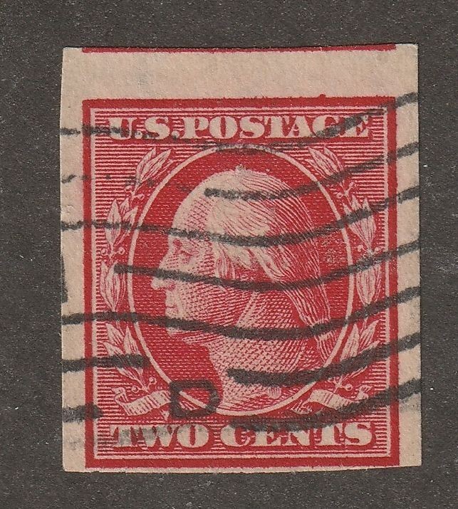 USA Scott 384  Washington 2 Cent  Imperf Used (384-1)