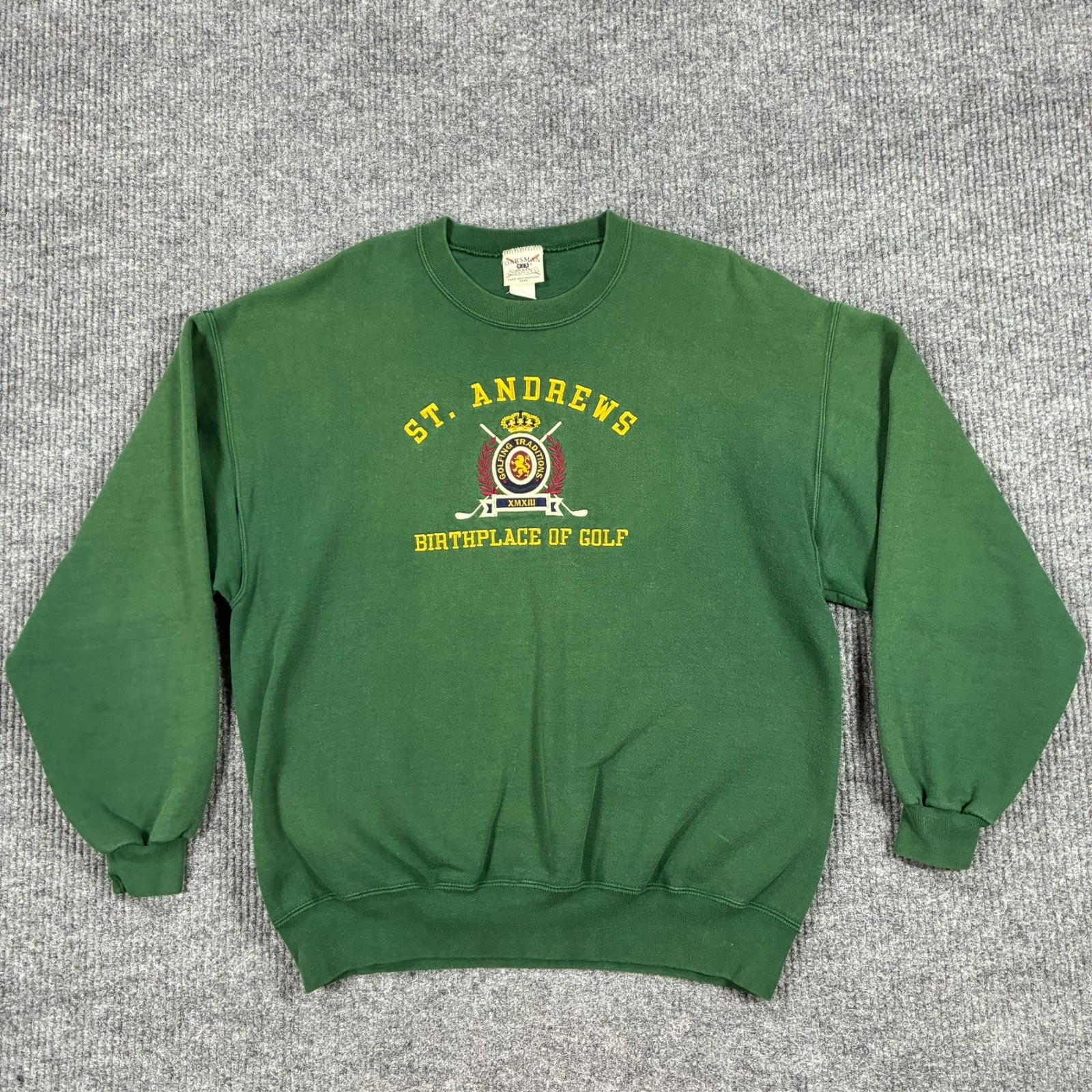 Vintage 90s St Andrews Golf Sweatshirt Mens XL Green Made USA Oarsman 913