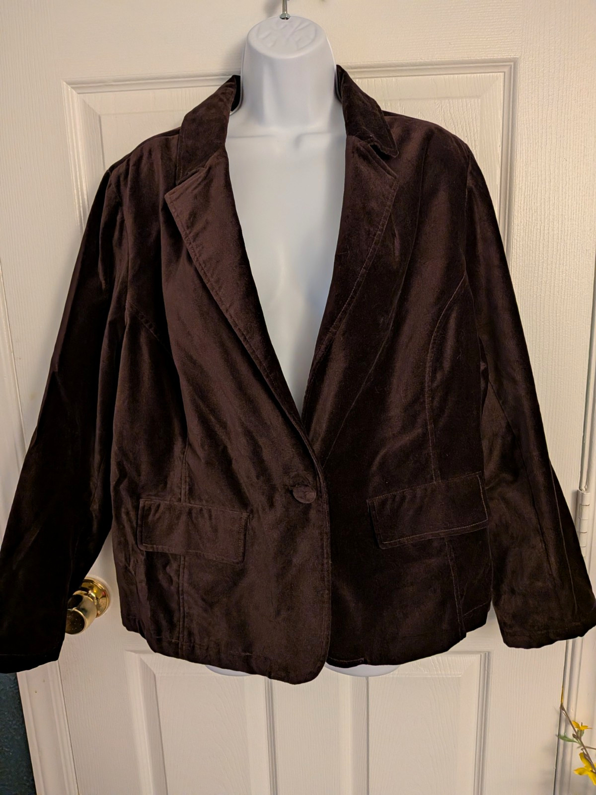 NWT Vintage Avenue Blues Women’s 18W/20W Brown Velvet Blazer Cuff Buttons Y2K NWT Vintage Avenue Blues Women’s 18W/20W Brown Velvet Blazer Cuff Buttons Y2K