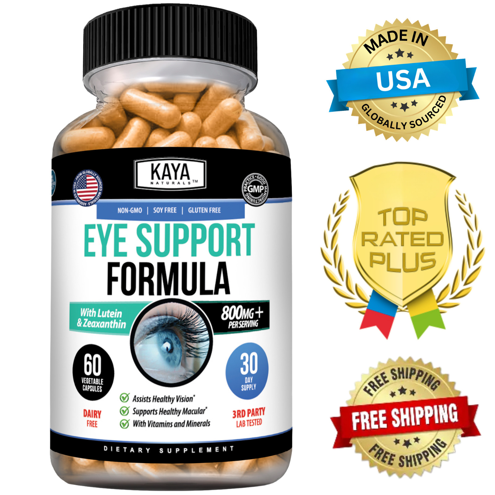 Eye Health Supplement, Lutein and Zeaxanthin, Vision Health, Eye Strain Support