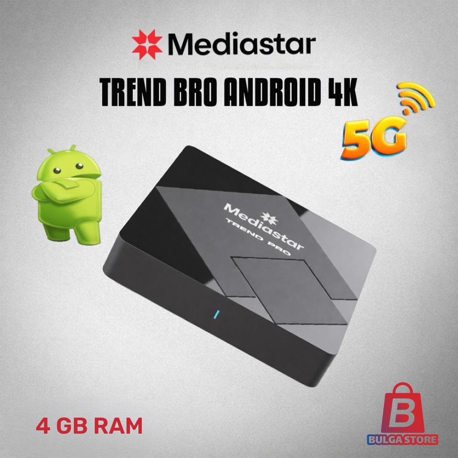 Satellite Receiver Mediastar TREND PRO, 10 Premium TV Packages 4K ANDROID TV.BOX