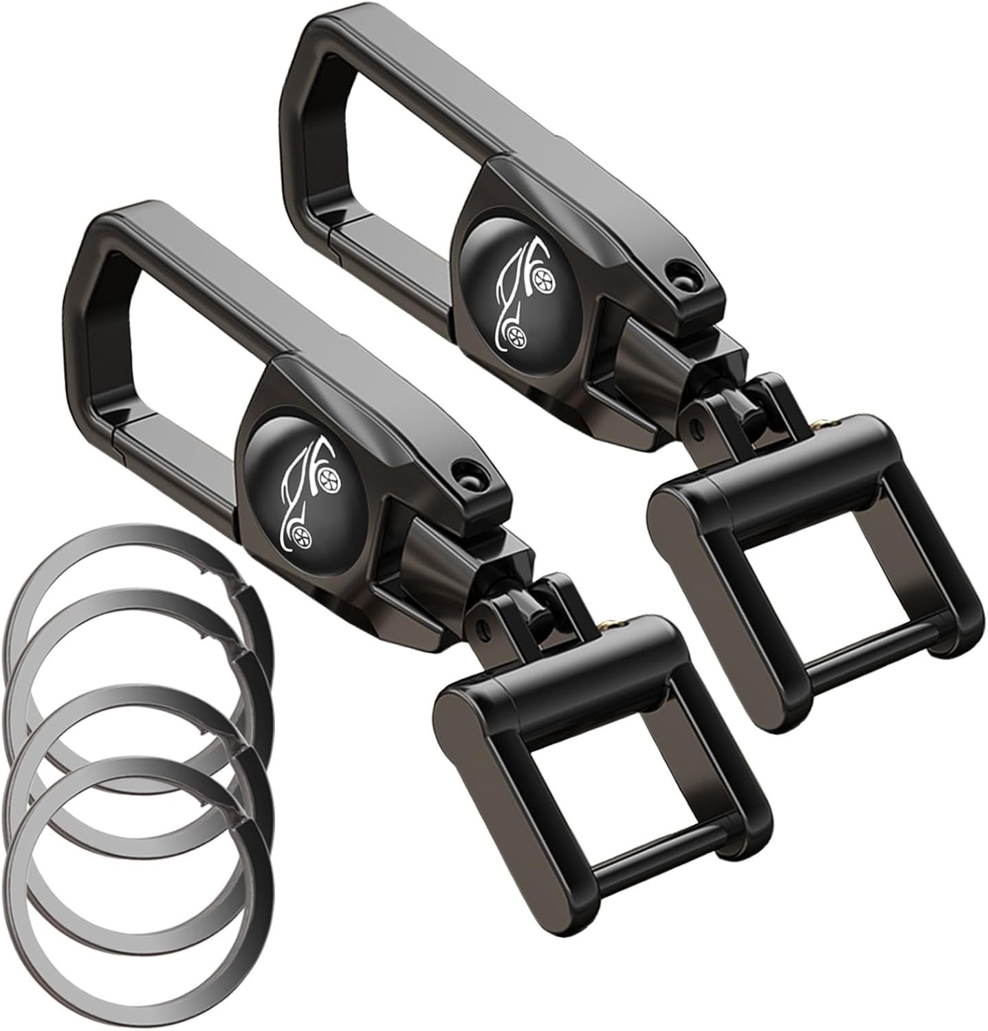 Llavero de metal para coche, resistente, con 2 llaveros desmontables. Llavero de metal para coche, resistente, con 2 llaveros desmontables.