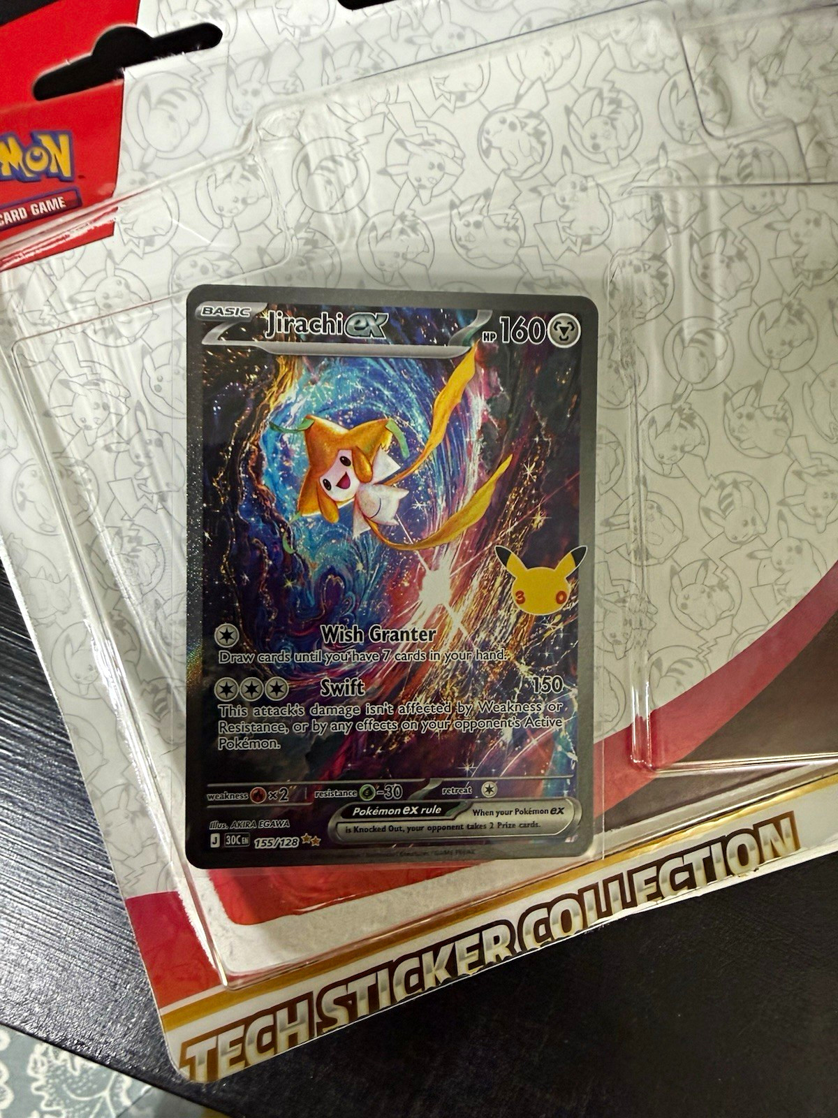 The Pokémon Jirachi EX 155/128 Rare Full Art 30th Celebration English FAST SHIP