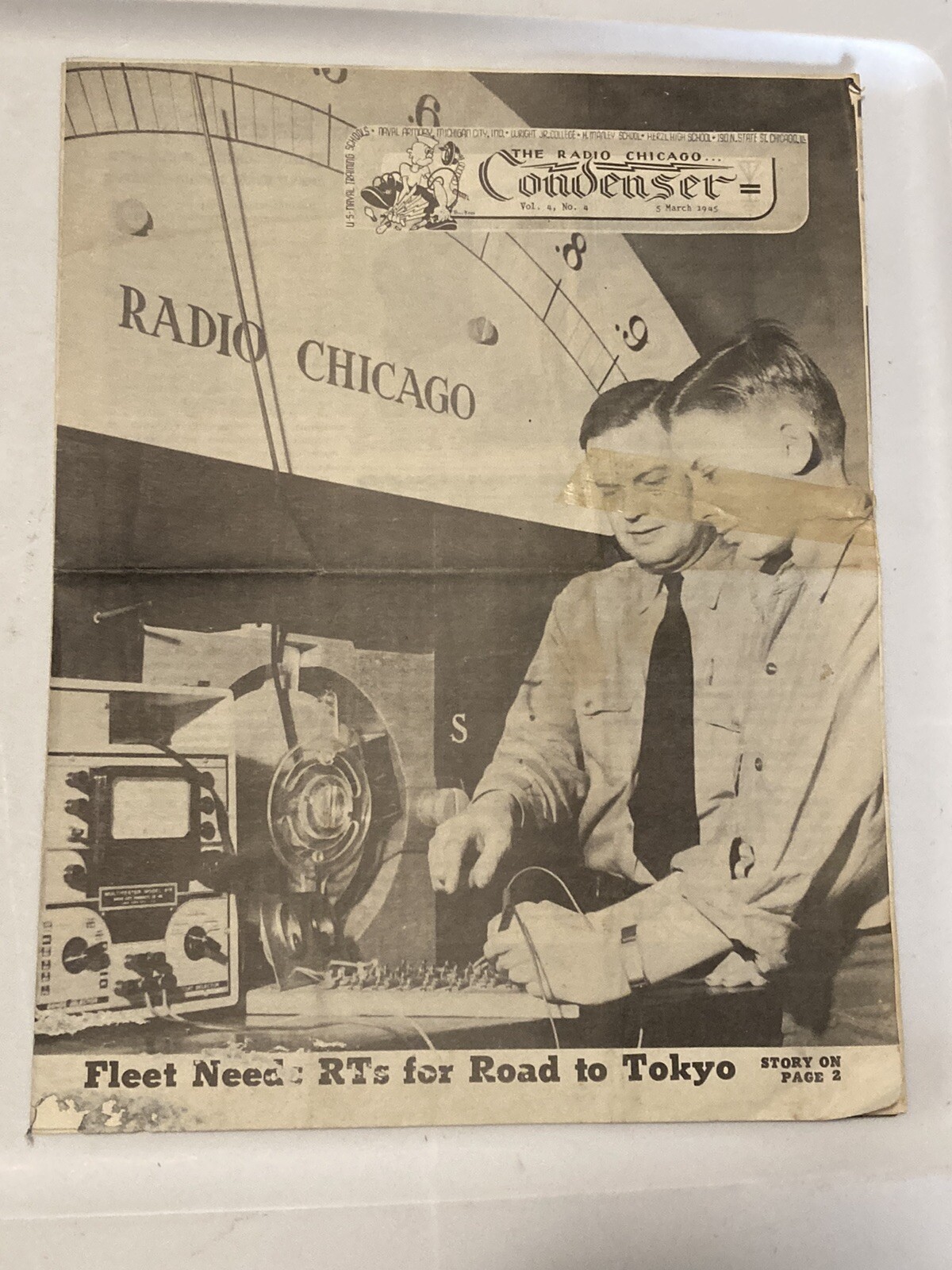 C. 1945 U.S. Naval Training Schools The Radio Chicago Condenser WWII Newspaper C. 1945 U.S. Naval Training Schools The Radio Chicago Condenser WWII Newspaper