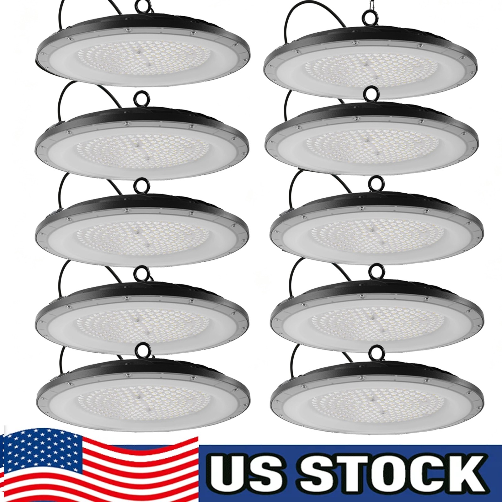 10-Pack 300W UFO LED High Bay Light Shop Industrial Commercial Factory Warehouse