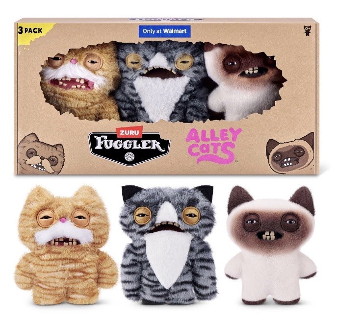 NIB 3 Pack 9” Fuggler Alley Cats Stinkface Wide Eyed Yawper Plush SAME DAY SHIP