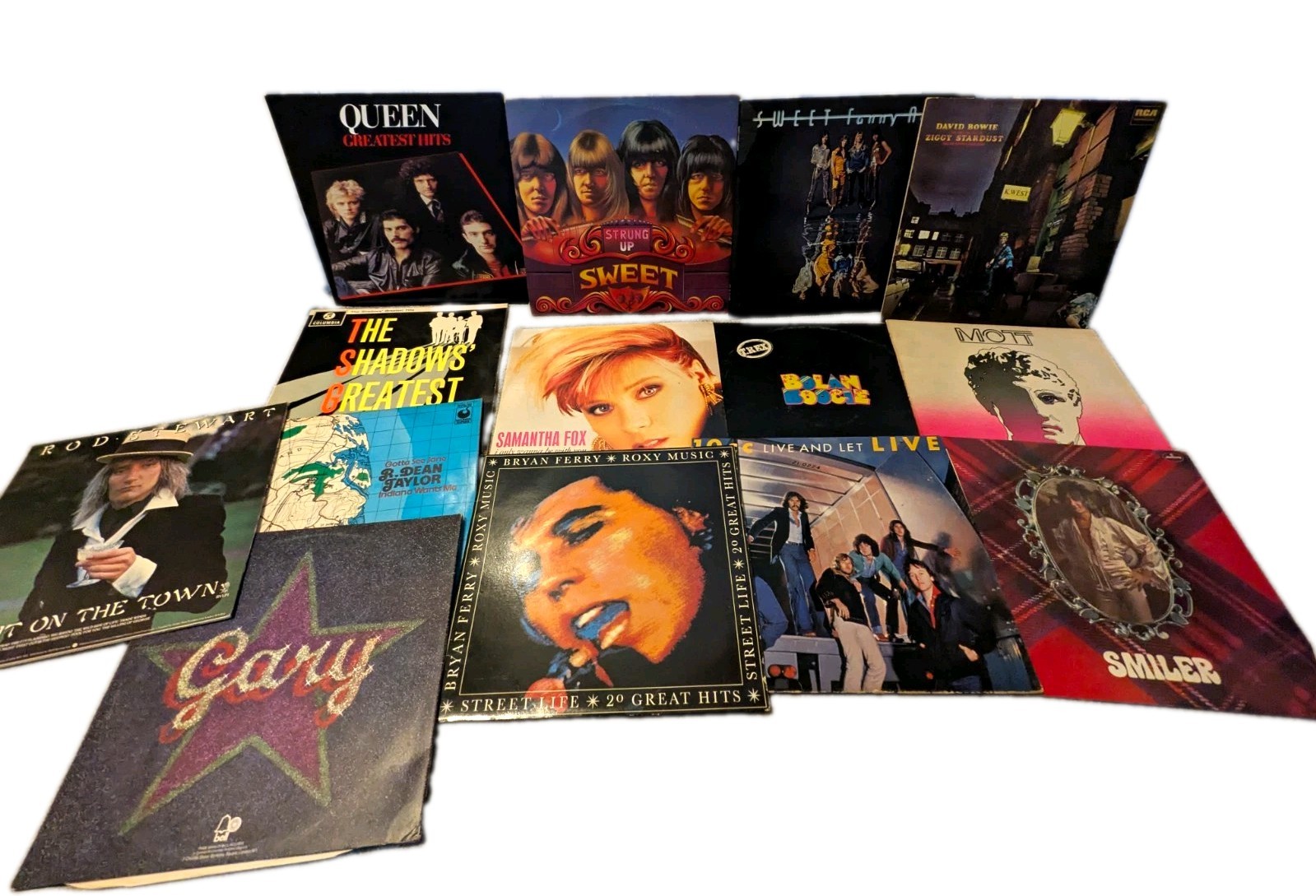 Large vintage 14 album Rare bundle Queen/Bowie/sweet etc Large vintage 14 album Rare bundle Queen/Bowie/sweet etc