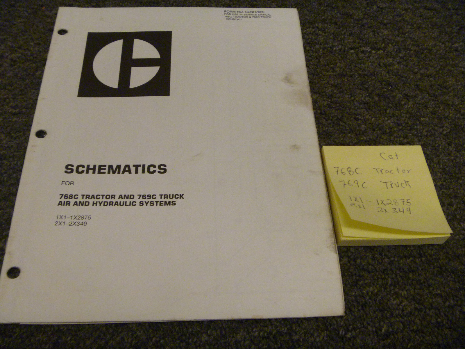 CAT Caterpillar 768C Tractor 769C Truck Hydraulic Schematic Diagram Manual 1X1-