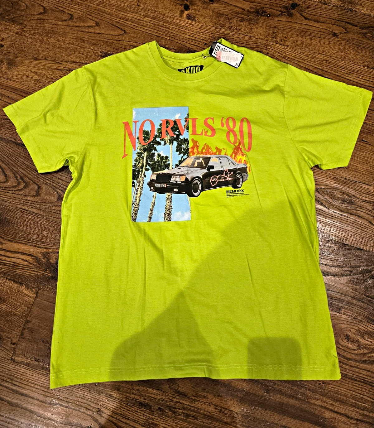 AKOO Norvils \'80 Men’s Green Cotton Knit Crew Neck Graphic Tee 2XL