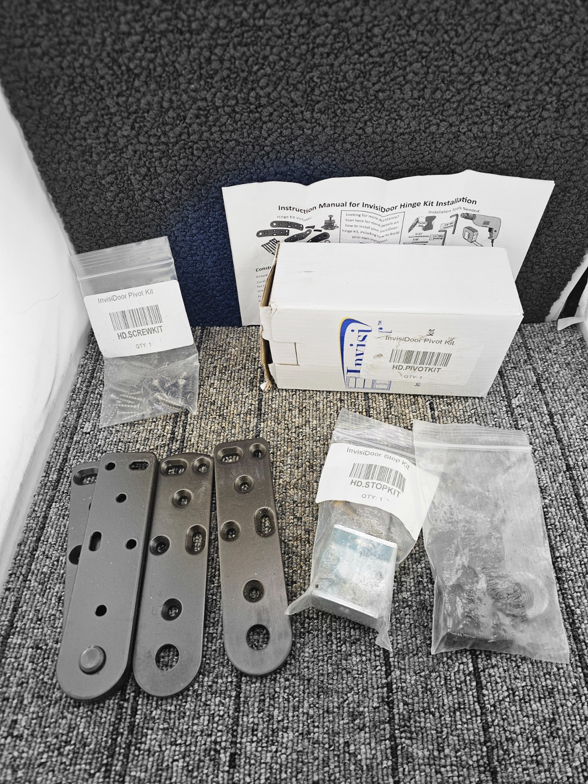 InvisiDoor™ Hinge Hardware Assembly for Both Inswing and Outswing Doors
