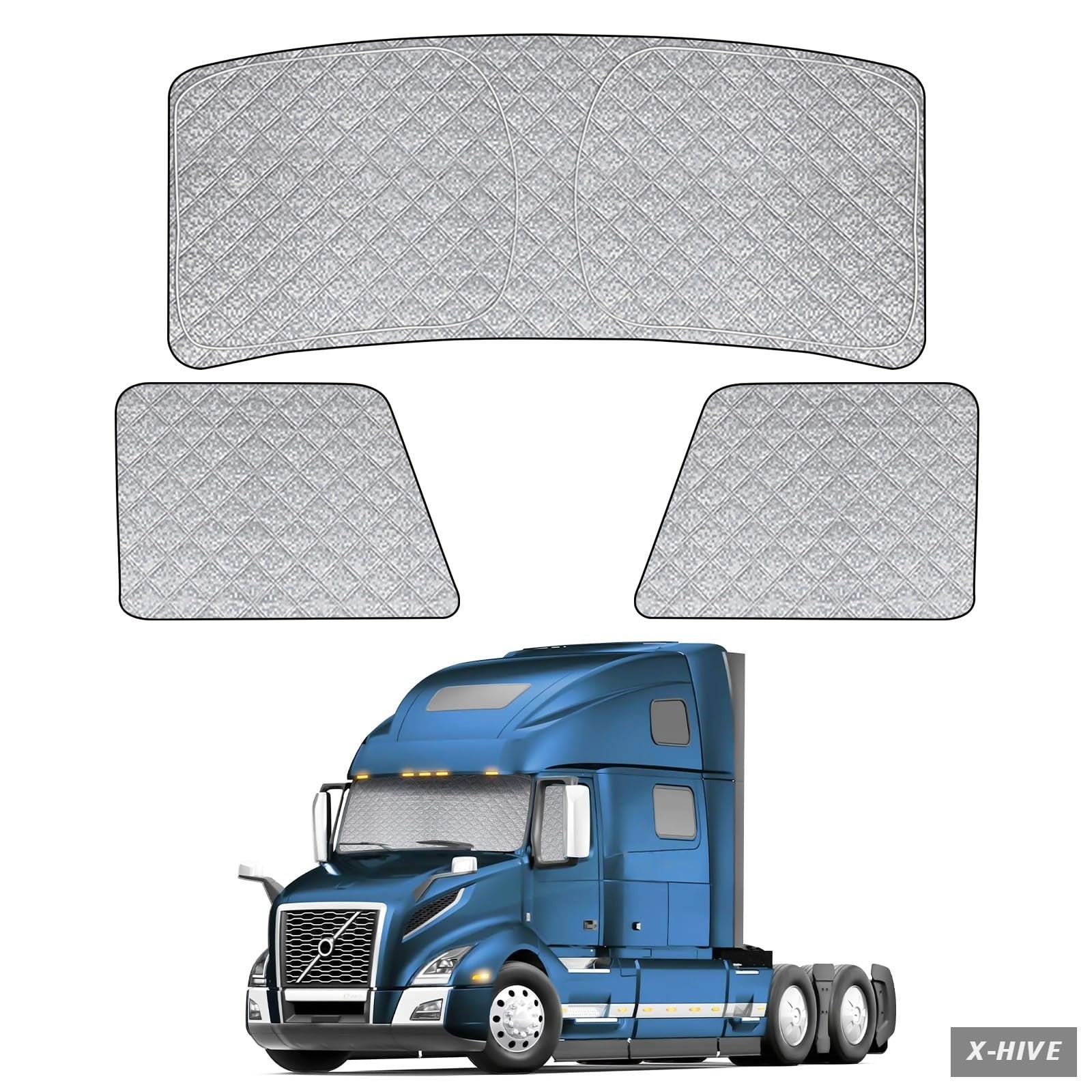 3 Pcs Windshield & Side Sun Shade for Volvo VN VNL VNR 02-26 Fits Volvo VAH...