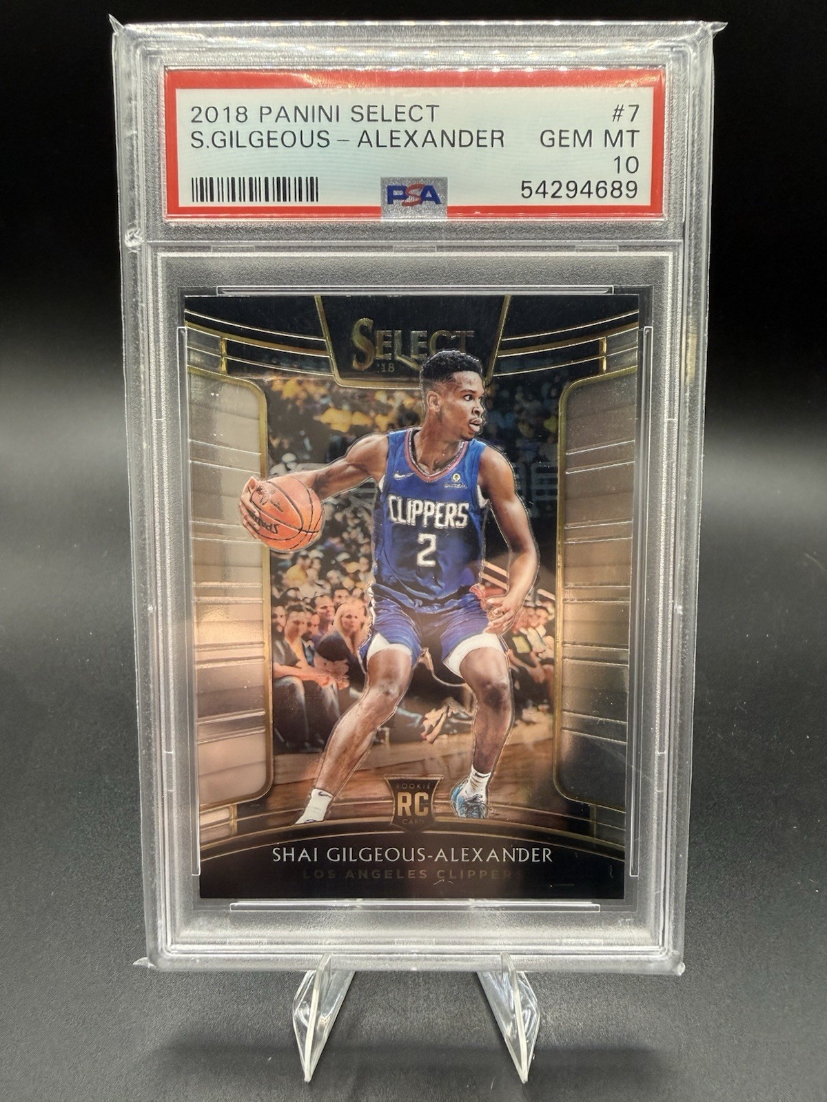 2018 Panini Select #7 Shai Gilgeous-Alexander Clippers RC Rookie PSA 10 2018 Panini Select #7 Shai Gilgeous-Alexander Clippers RC Rookie PSA 10