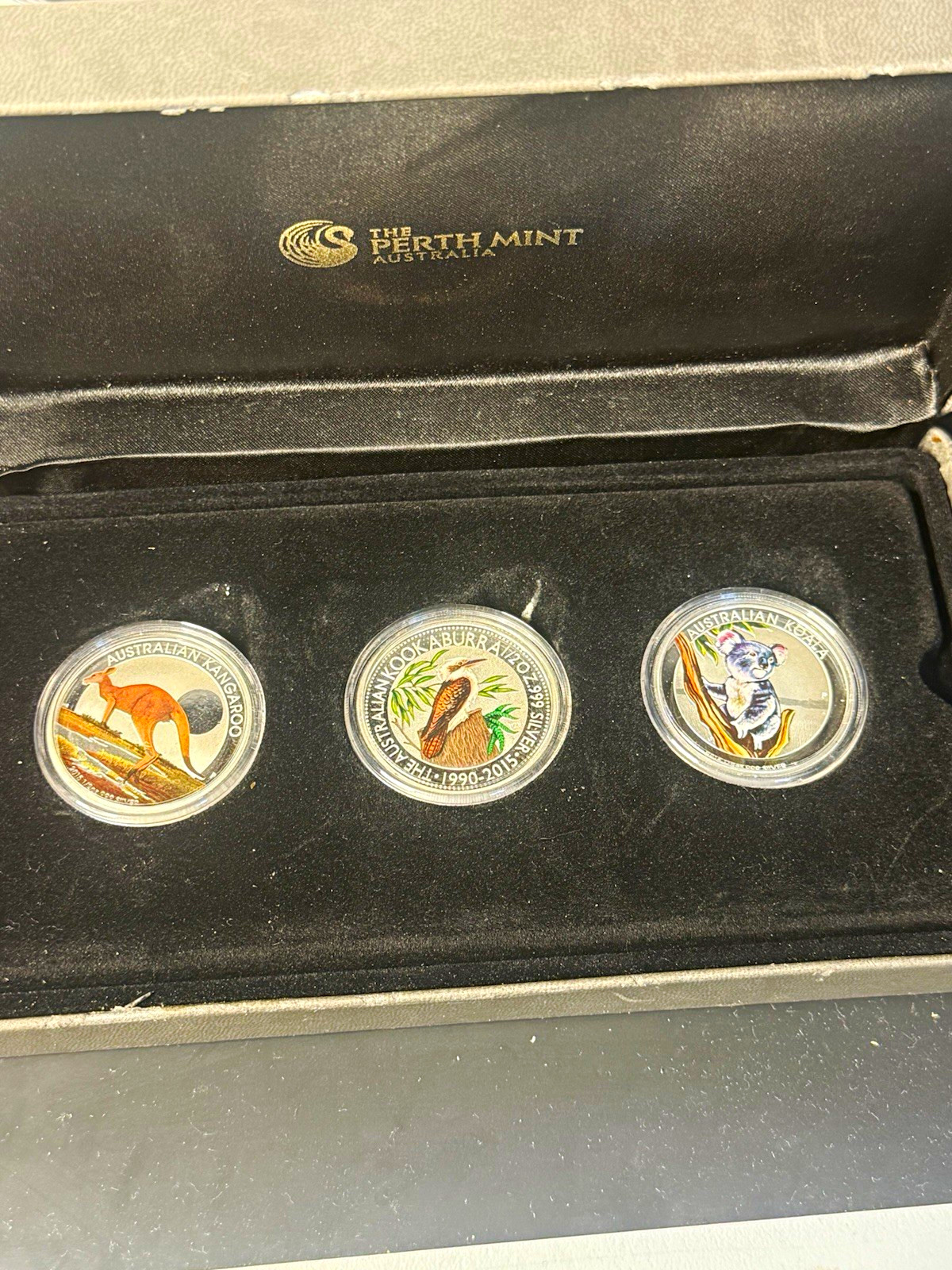 Perth Mint 2015 Australian Outback Coloured 3-Coin Set .999 Silver 50c