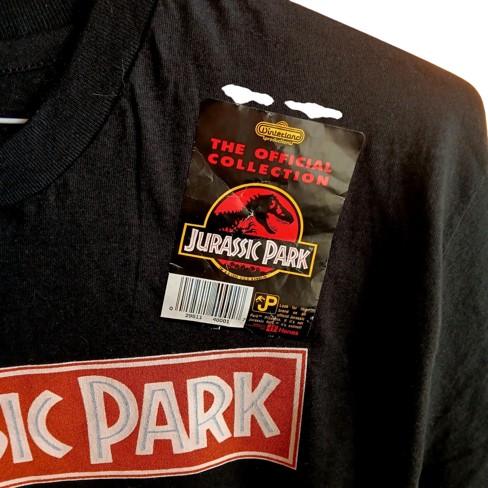 Deadstock Vintage T-shirt Large Jurassic Park Glow-In-Dark 1993 single Stitch