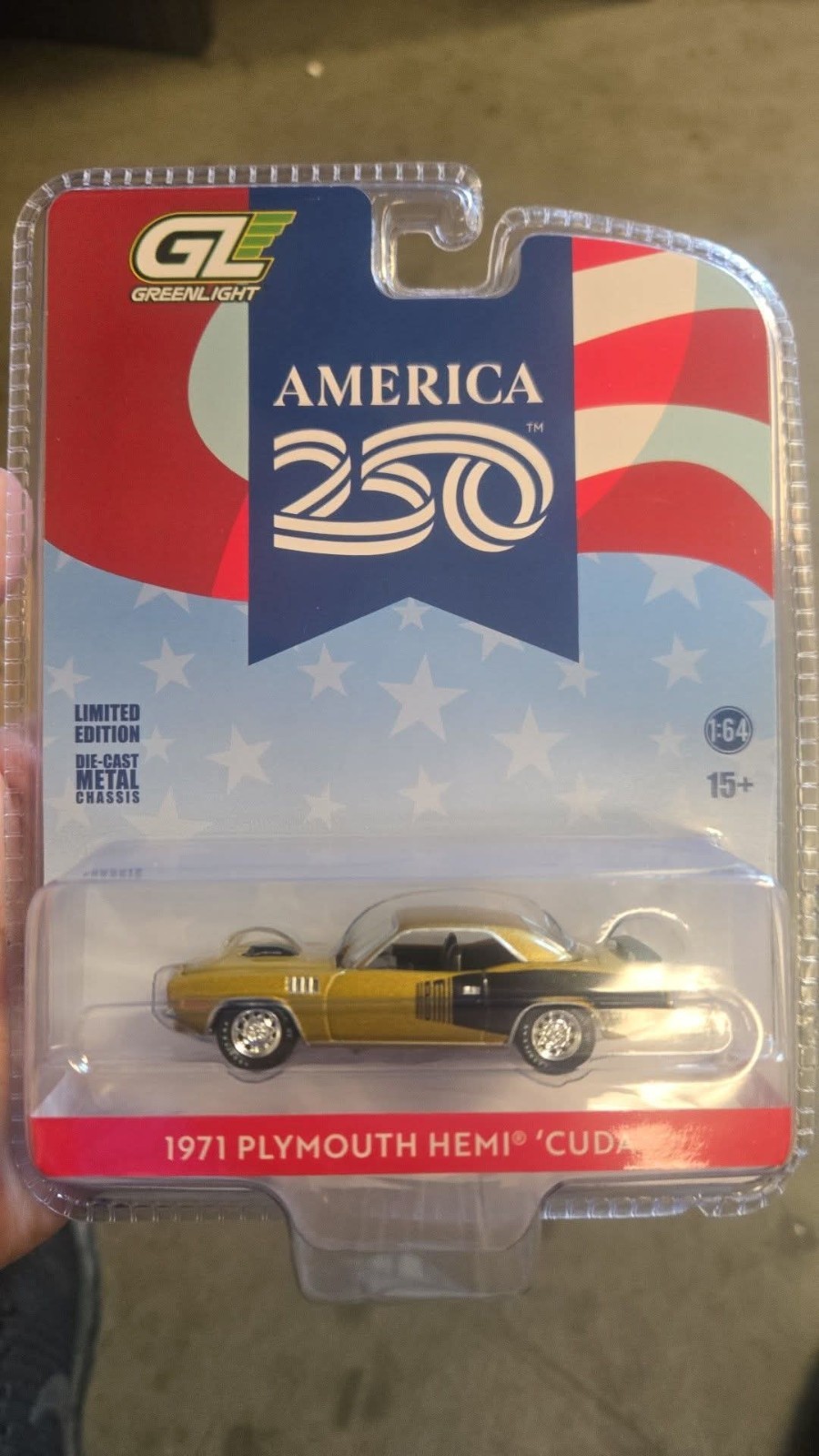 2026 1:64 Greenlight 1971 Plymouth Hemi Cuda AMERICA 250th Anniversary NEW