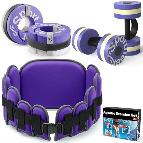 Sportneer Aquatic Exercise Equipment Water Aerobics Combo Set Includes High
