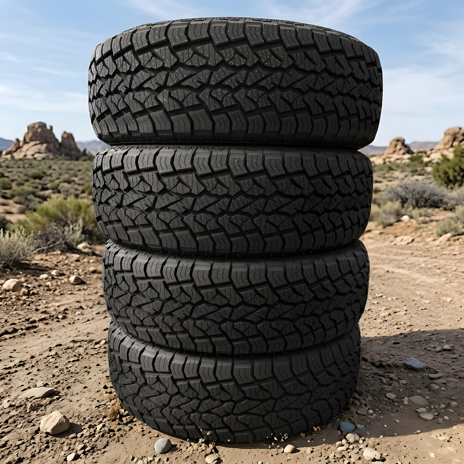(QTY 4) 275/55R20 Royal Black A/T 4W 117T Black Wall Tires (Fits: 275/55R20)