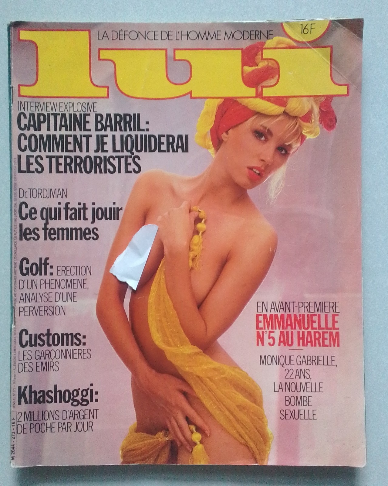 LUI , FRENCH MAGAZINE 293 OCTOBER 1986 MONIQUE GABRIELLE GLAMOUR PIN-UP , POSTER