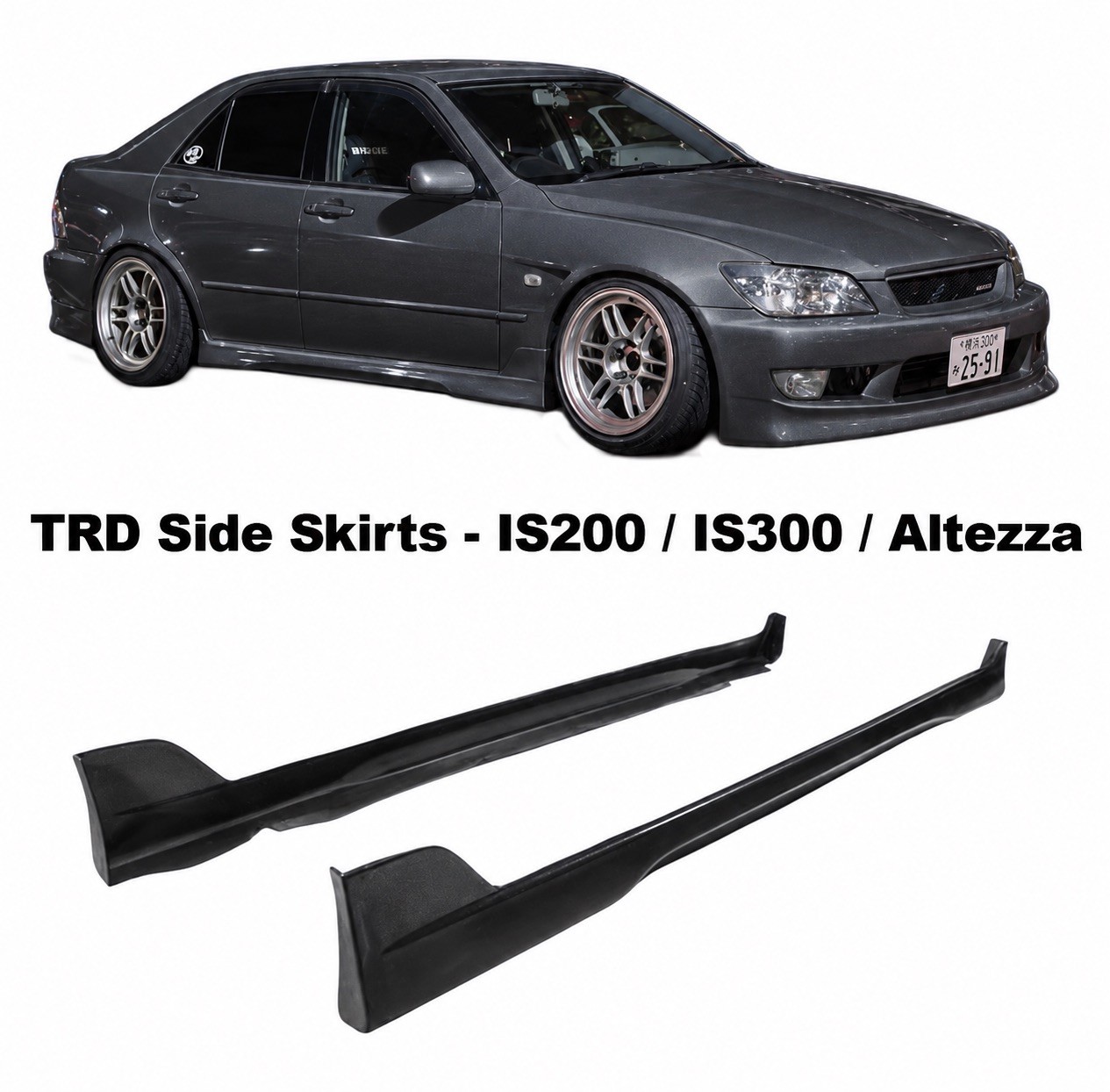 JDM Toyota OEM Altezza SXE10 Lexus IS300 TRD side skirts Graphite Grey JDM Toyota OEM Altezza SXE10 Lexus IS300 TRD side skirts Graphite Grey
