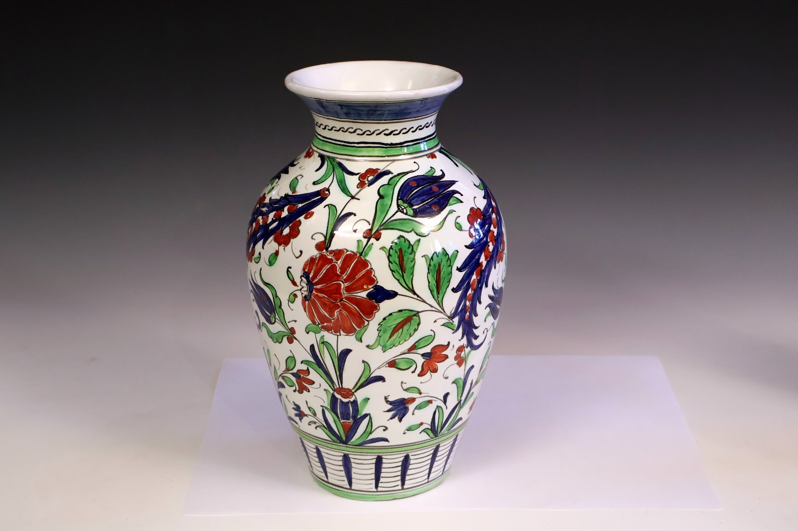 Large Cantagalli Antique Italian Pottery Iznik Ottoman Turkish Style Vase 12