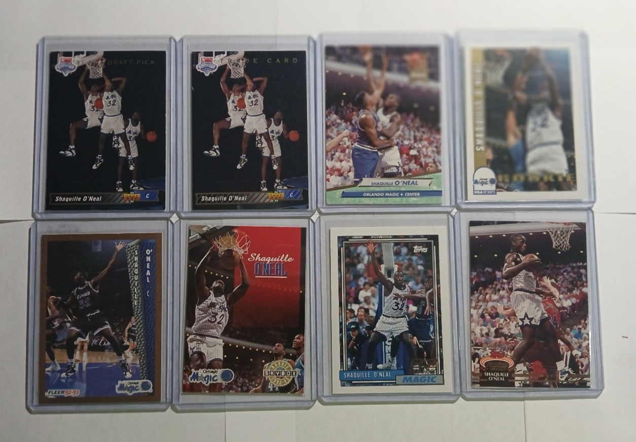 1992 Shaquille O\'Neal LOT OF ALL 8 BASE ROOKIES (QTY)