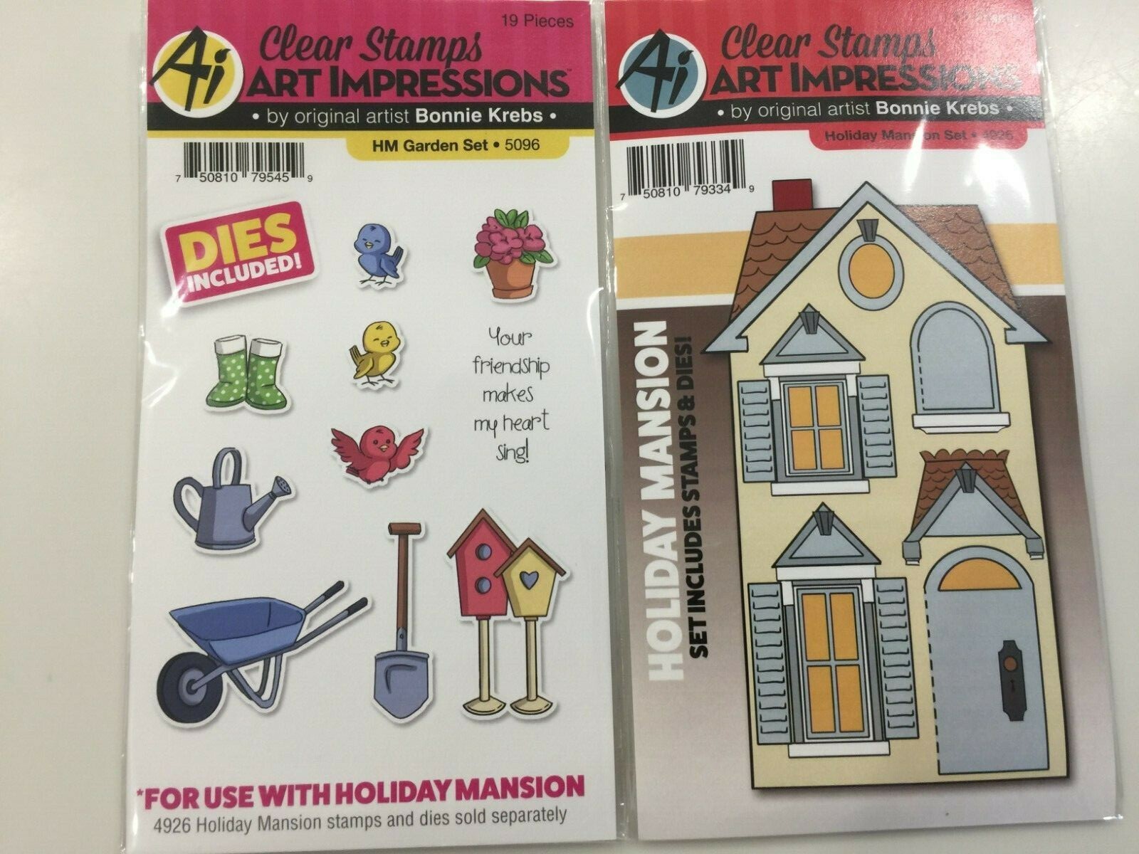 Art Impressions Holiday Mansion and Garden Stamps/Dies Set Bundle NEW
