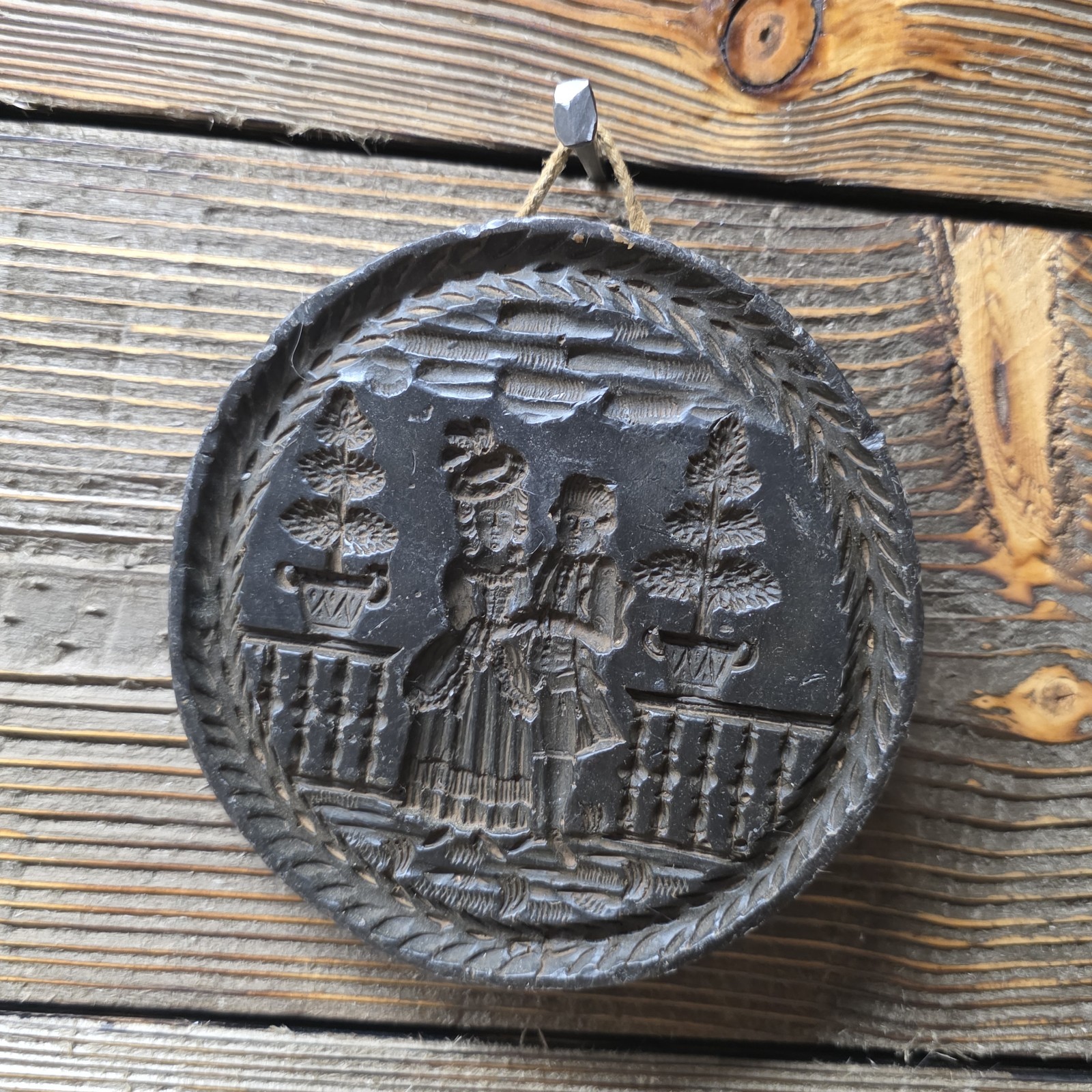 Vintage German Wax Relief Hanging Wall Art / Folk Art Vintage German Wax Relief Hanging Wall Art / Folk Art