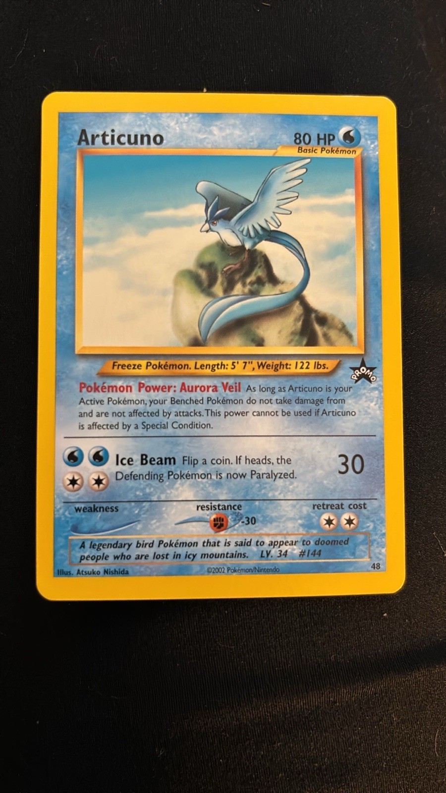 Articuno #48 2002 Pokemon WOTC Black Star Promo Pokemon League Vintage