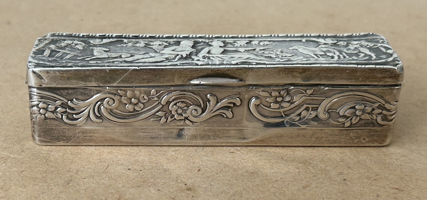 Antique Solid Silver Box Hallmarked London 1914 Berthold Hermann Muller 