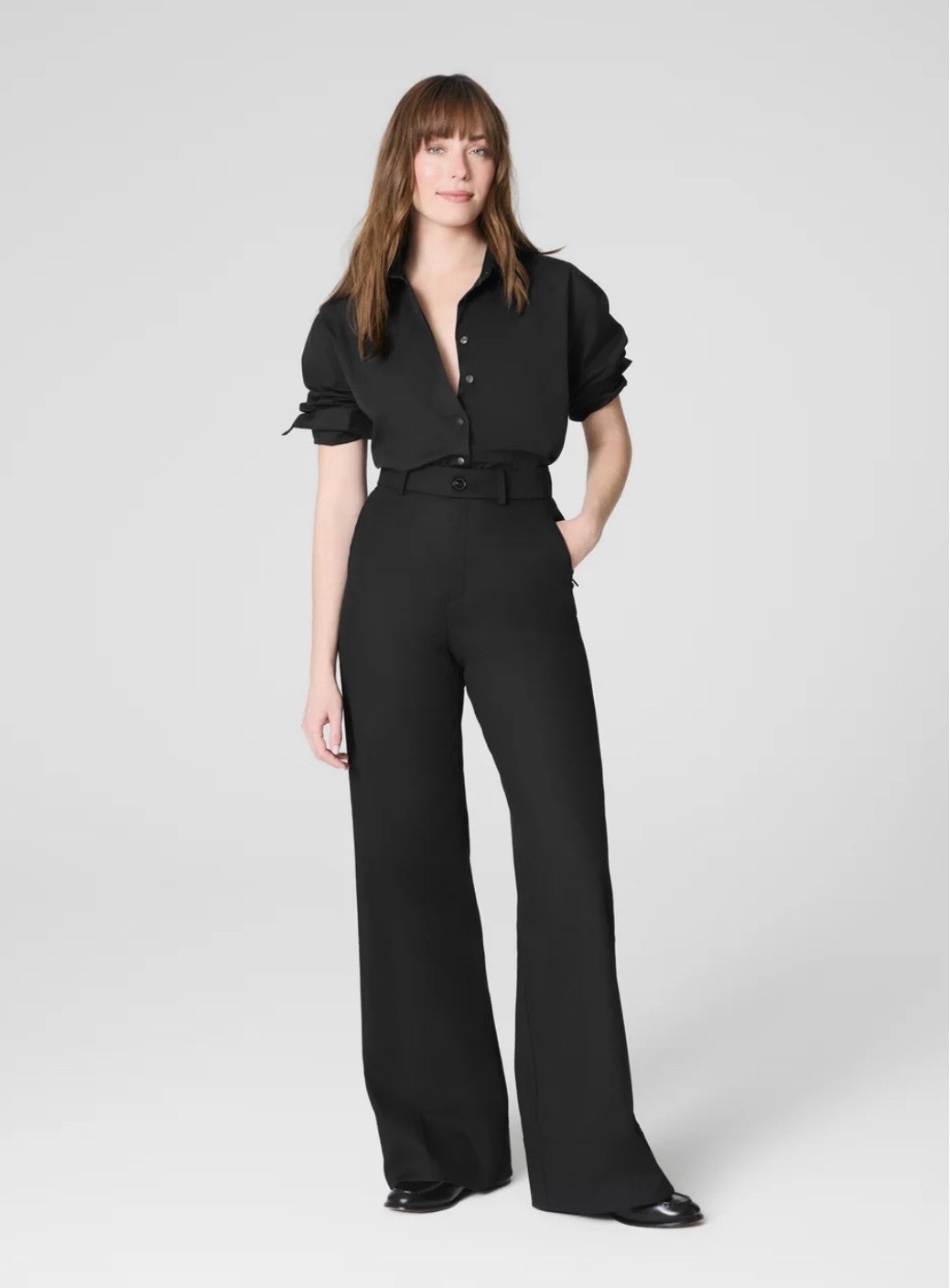 SPANX NWT Women S petite Super Smooth Stretch Twill Wide-Leg Pants SPANX NWT Women S petite Super Smooth Stretch Twill Wide-Leg Pants