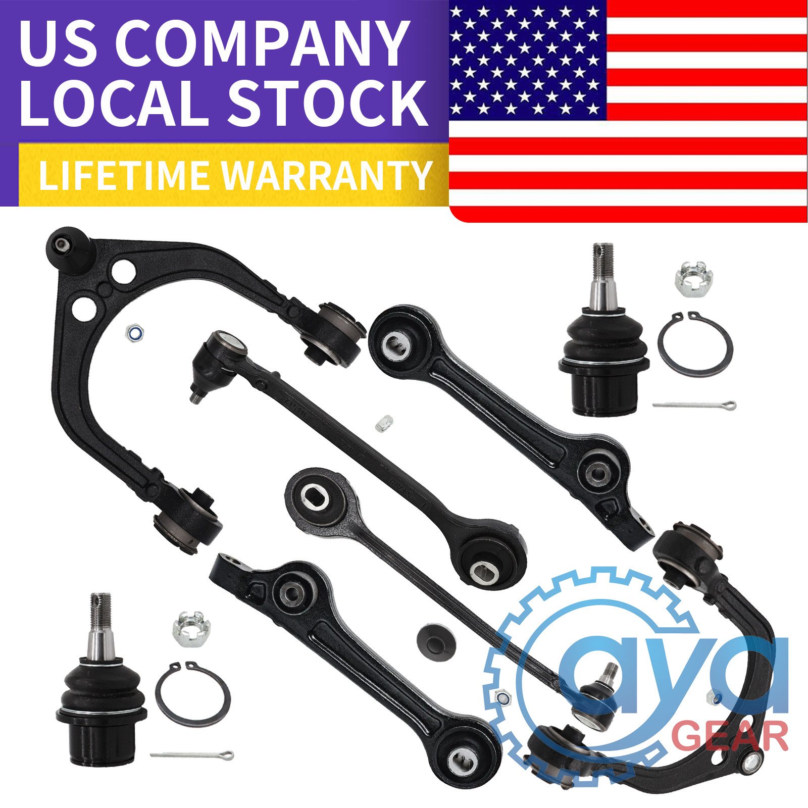 RWD Front Upper Lower Control Arms for 2011-2019 Dodge Charger Challenger 300