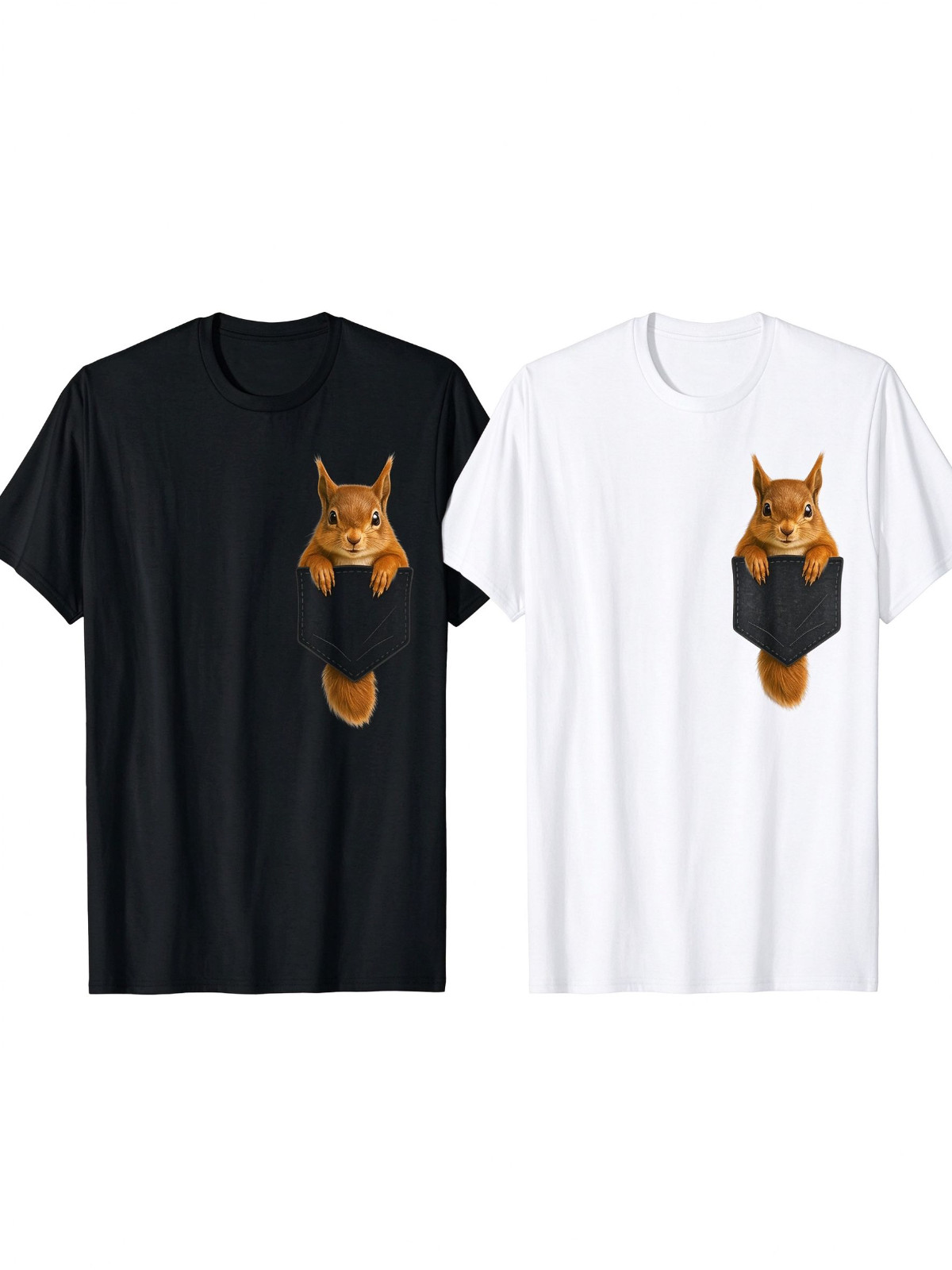 Cute Pocket Squirrel Animal Print T-Shirt SIZE S-5XL