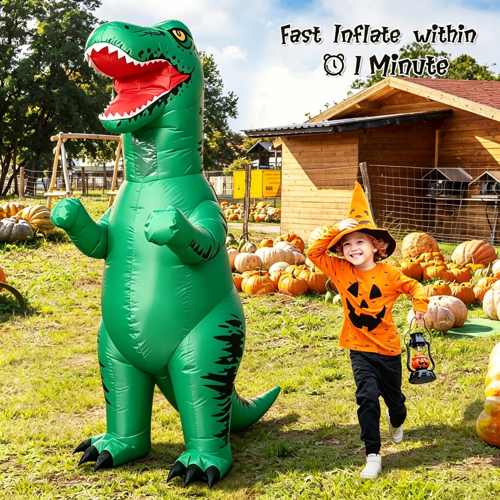 7.2ft Dinosaur Inflatable Costume Adult for Halloween Cosplay Party Fancy Dress