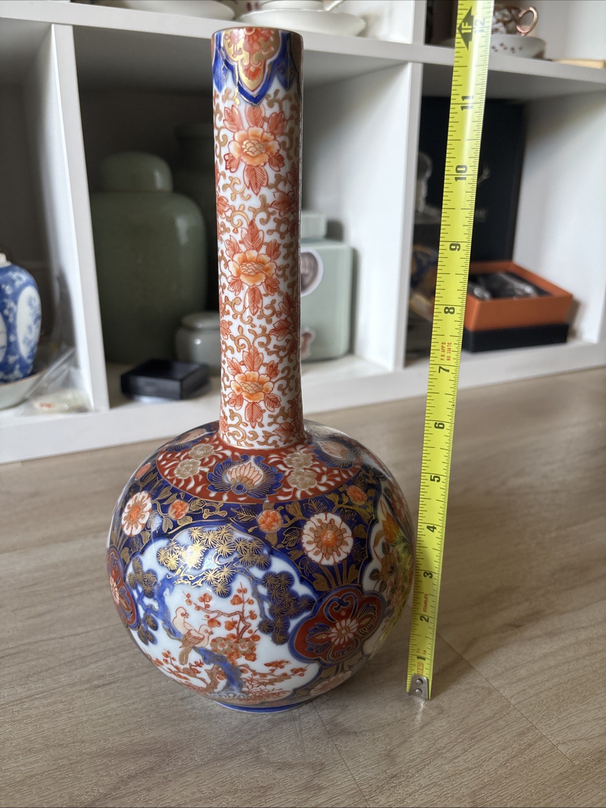 Vintage Japanese Imari Porcelain Bottle Vase 19th Century Hand Painted Vintage Japanese Imari Porcelain Bottle Vase 19th Century Hand Painted