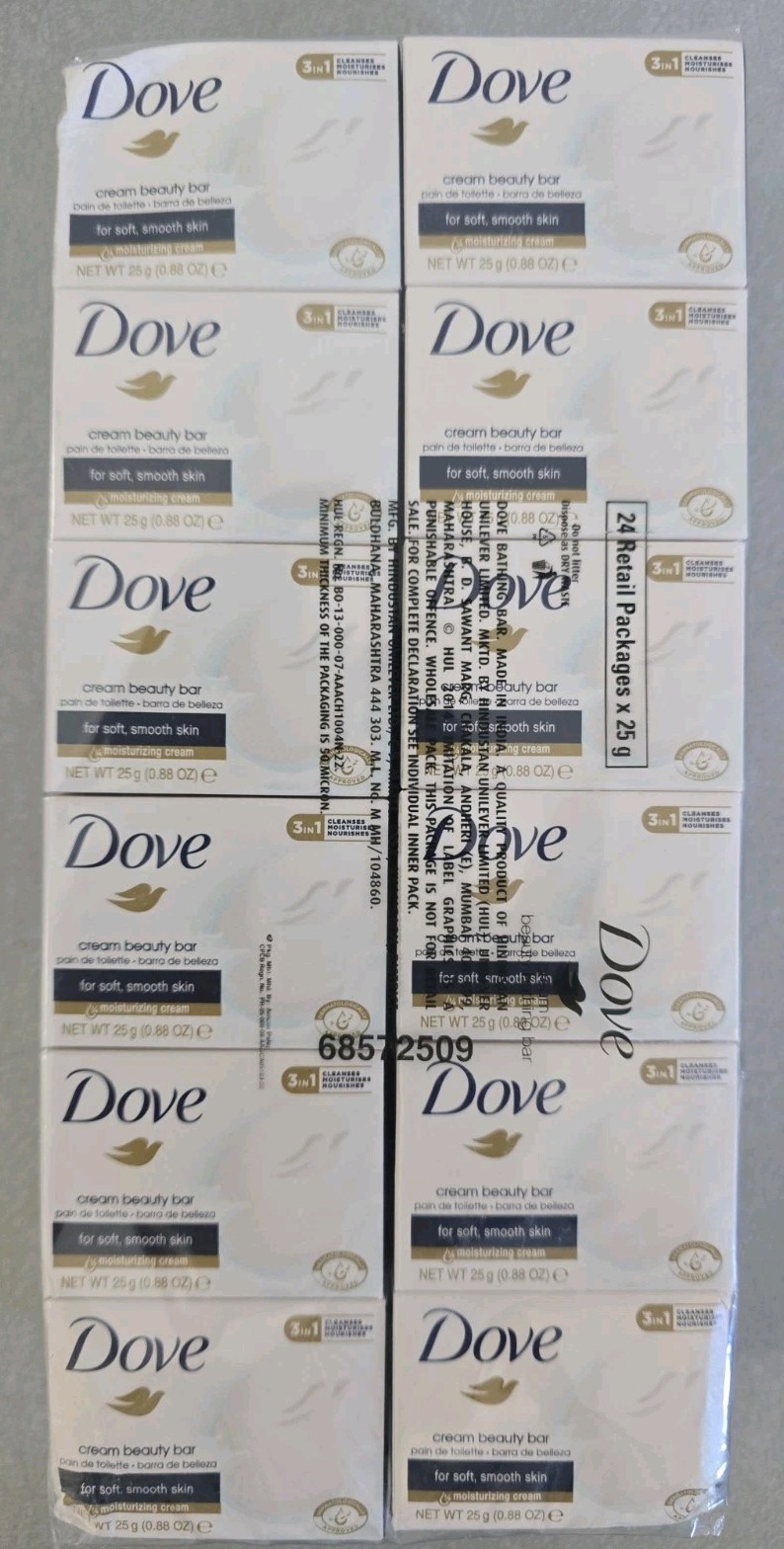 Dove Moisturizing Classic Cream Beauty Bar Travel Size Soap .88oz ea