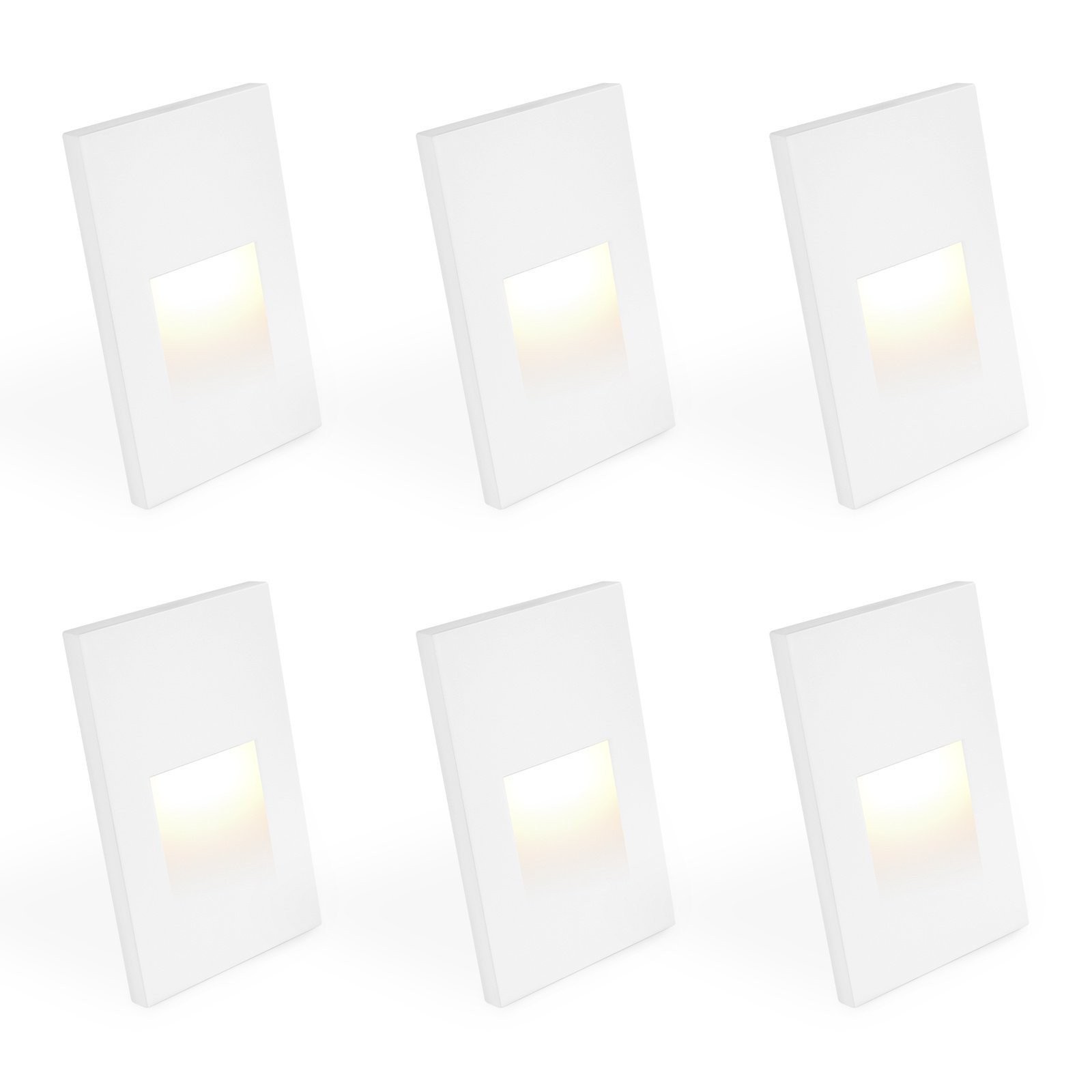 Luxrite Vertical LED Step Light, 5CCT, 3W, 150LM, Dimmable,120V, IP65, White 6PK
