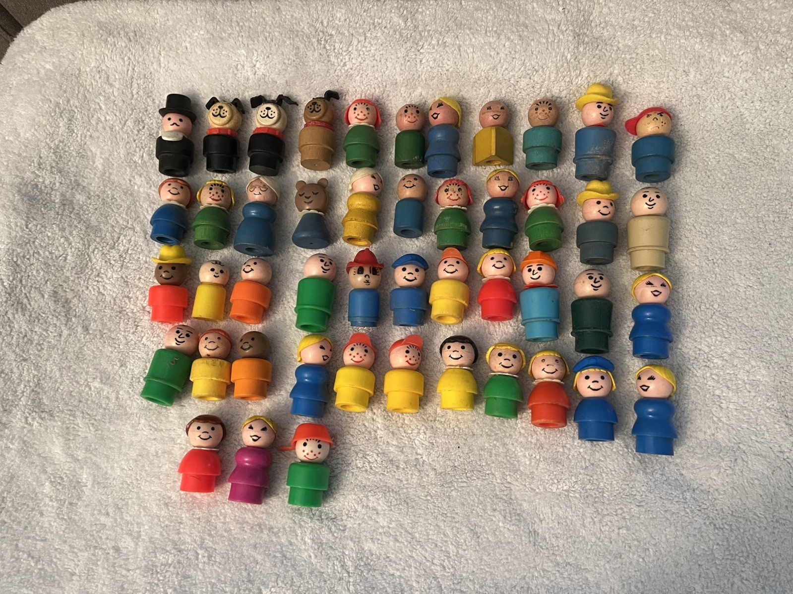 Vintage Fisher Price Lot of 54 Little People Wood & Plastic + Animals Rare Dog Vintage Fisher Price Lot of 54 Little People Wood & Plastic + Animals Rare Dog